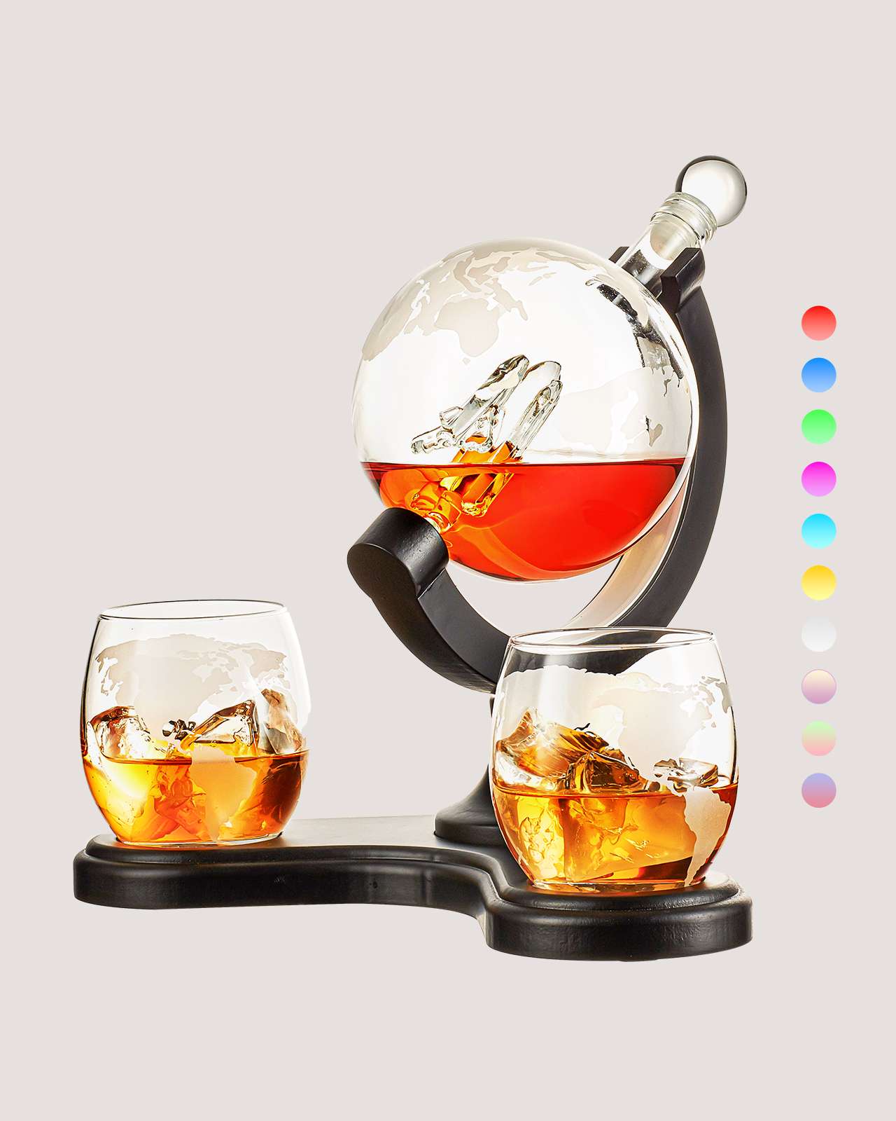 Kollea 30.4 Oz Globe Whiskey Decanter Set with 2 whiskey glasses, Best Christmas Gift for him dad-Kollea whiskey decanter