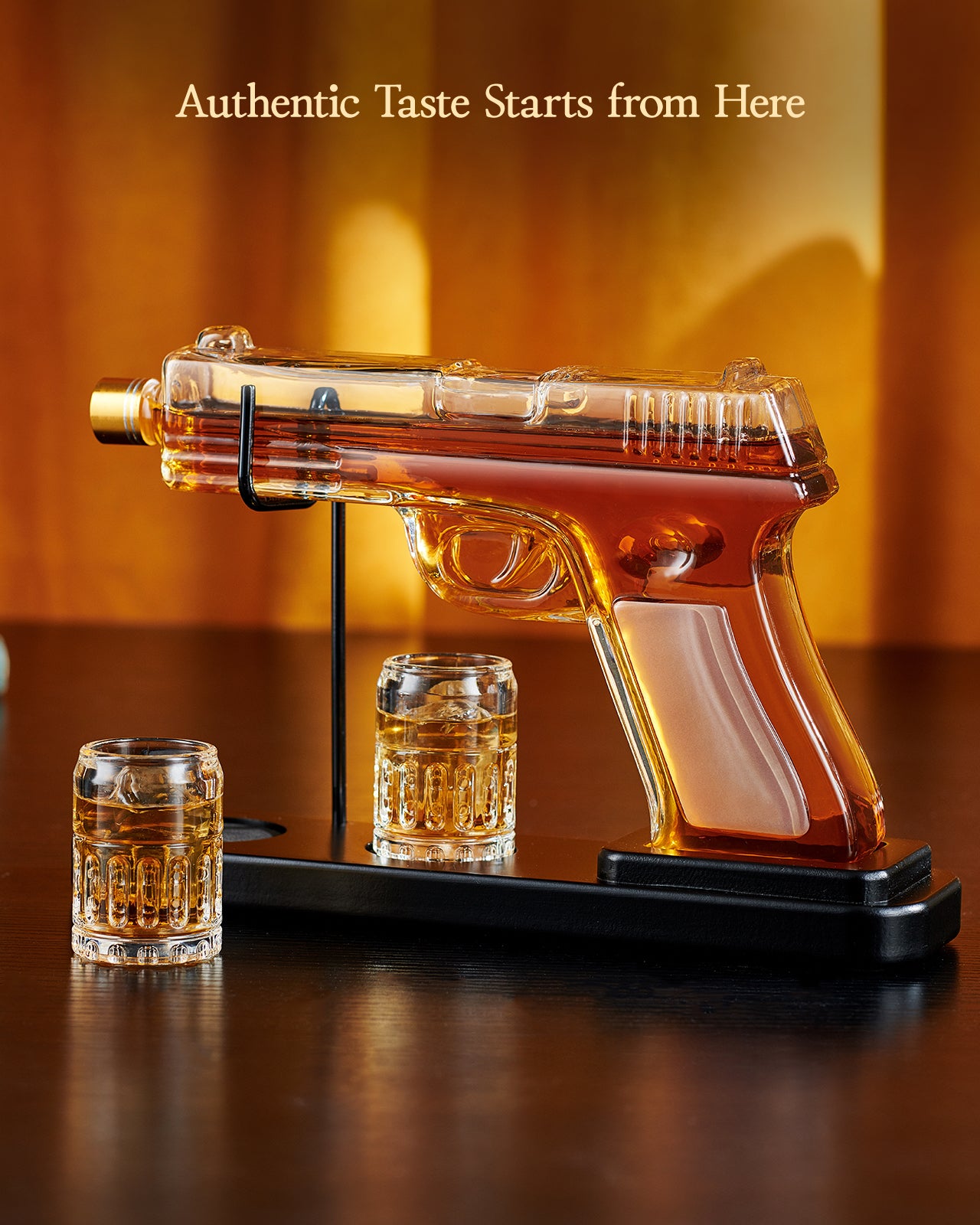 Kollea 15 Oz Gun Whiskey Decanter and 2.0 Oz Glasses Set