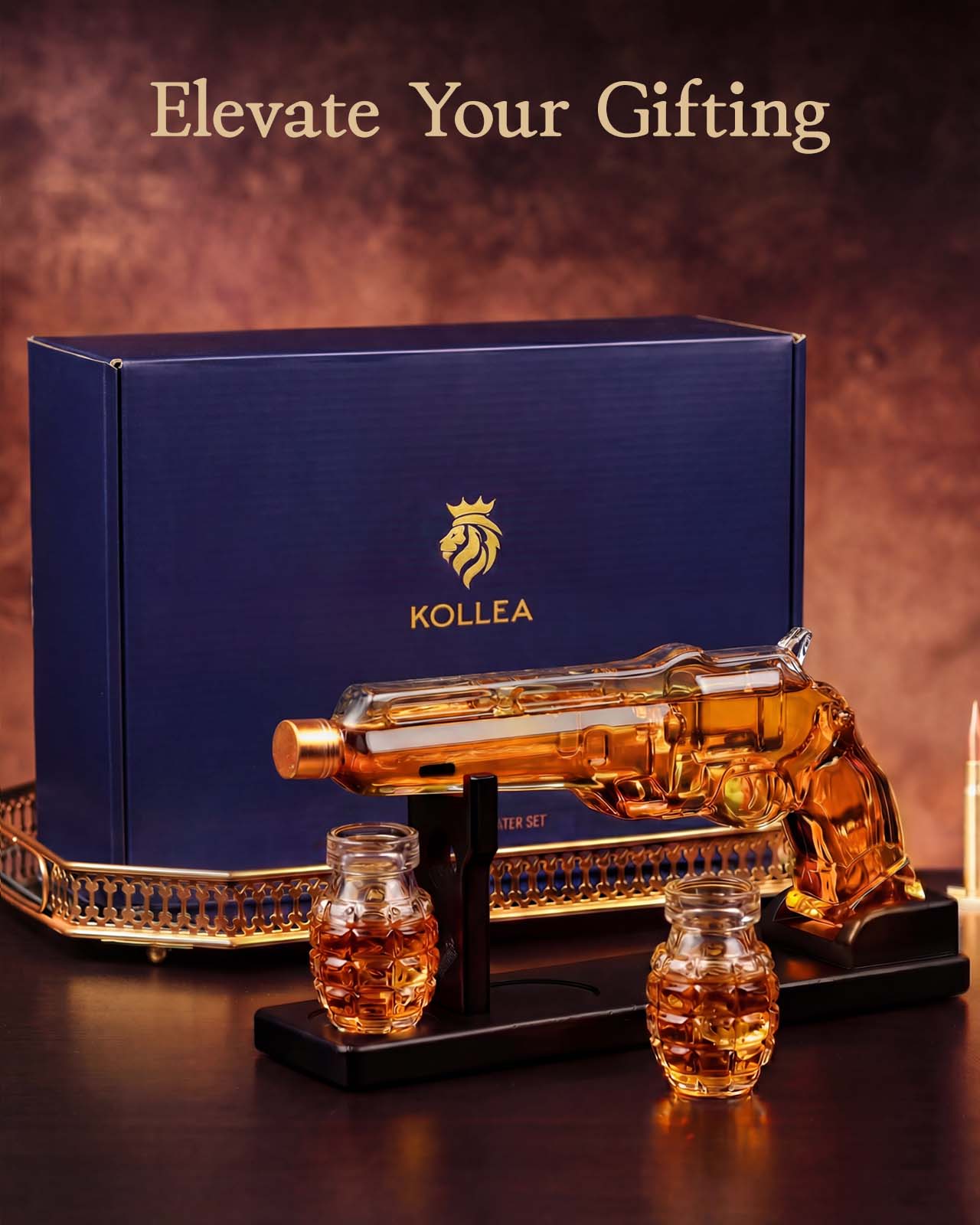 Kollea Ace Whiskey Decanter Sets for Men, Whiskey Decanter Gift Set