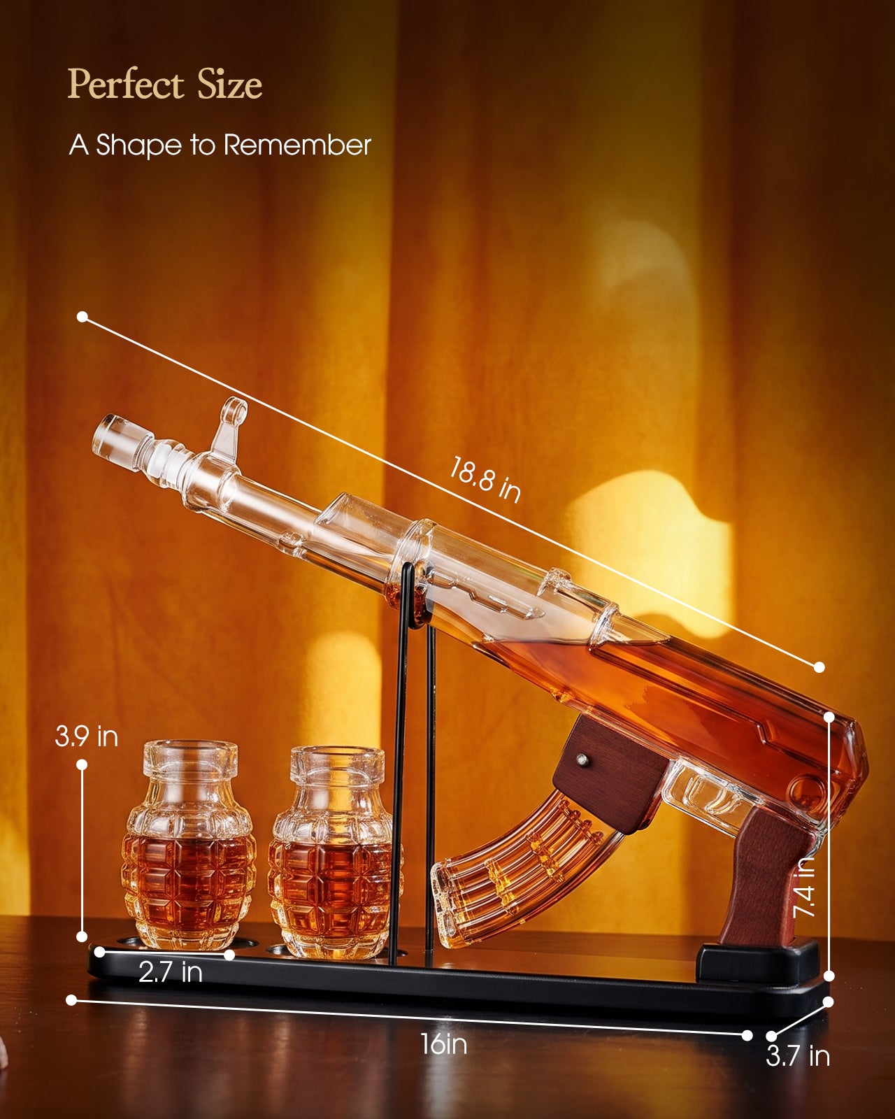 Kollea AK-47 Gun Whiskey Decanter Set - Perfect Gift for Dad & Men