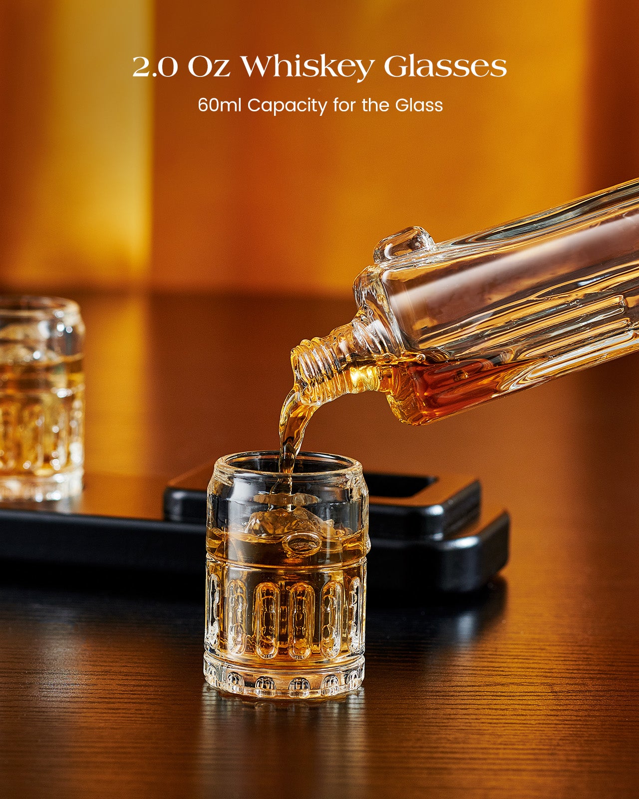 Kollea 15 Oz Gun Whiskey Decanter and 2.0 Oz Glasses Set