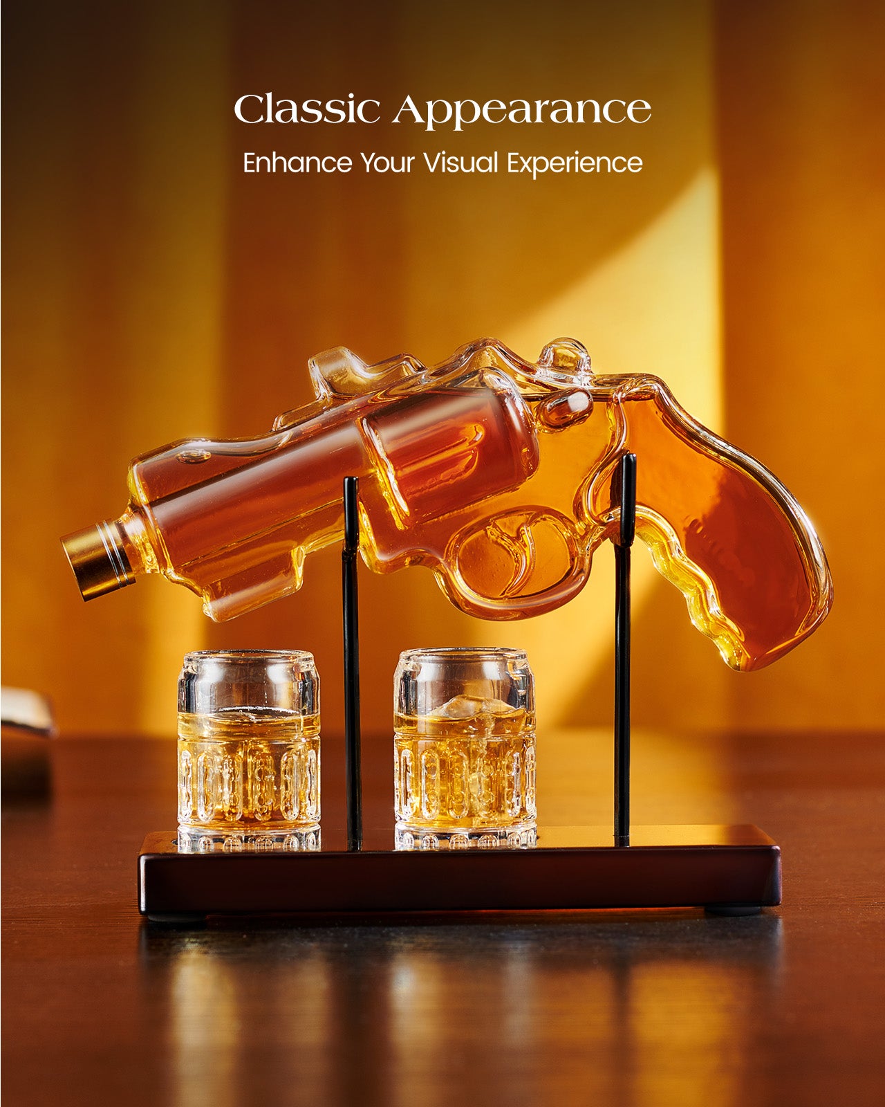 KROWN KITCHEN - Juego de decantador de whisky Gun, incluye vasos de whisky, posa KROWN KITCHEN - Juego de decantador de whisky Gun, incluye vasos de whisky, posa