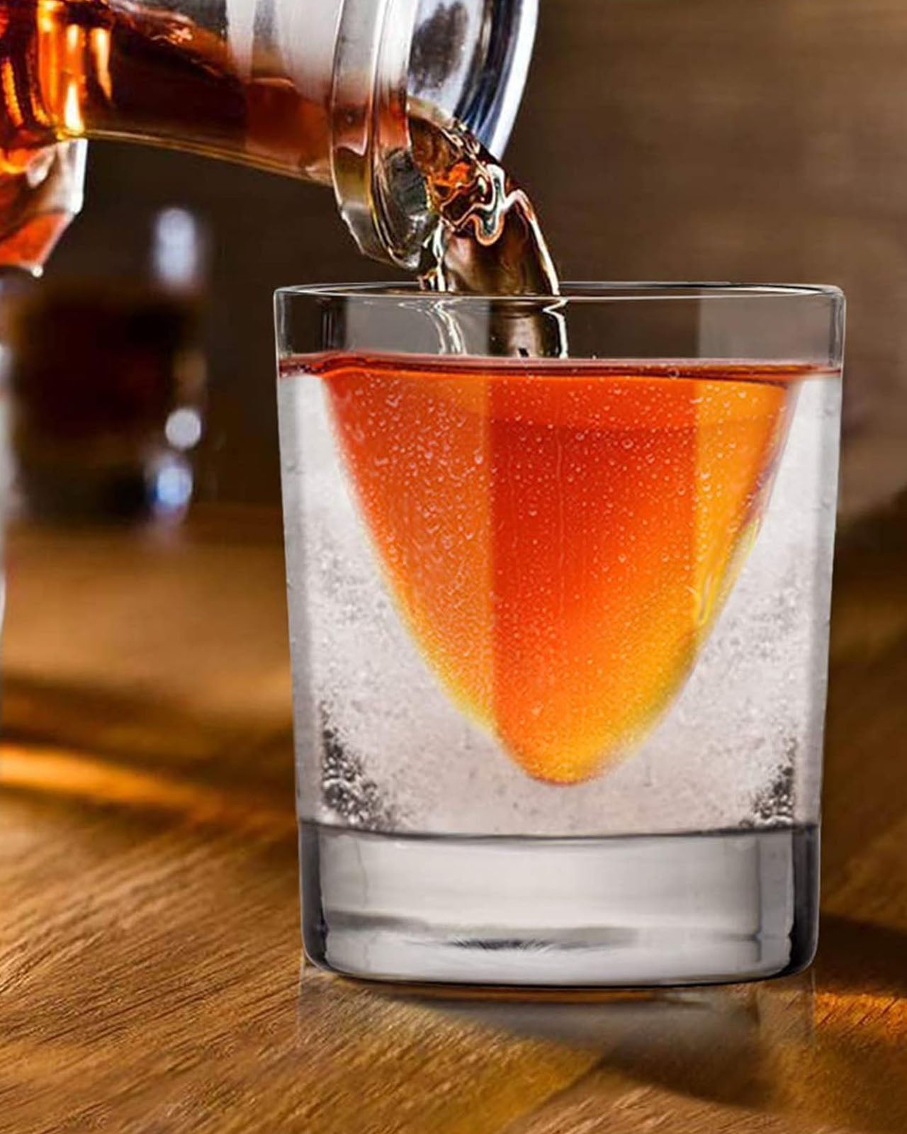 Kollea Whiskey Wedge Glasses with Silicone Ice Mold, Whiskey Glasses Gift