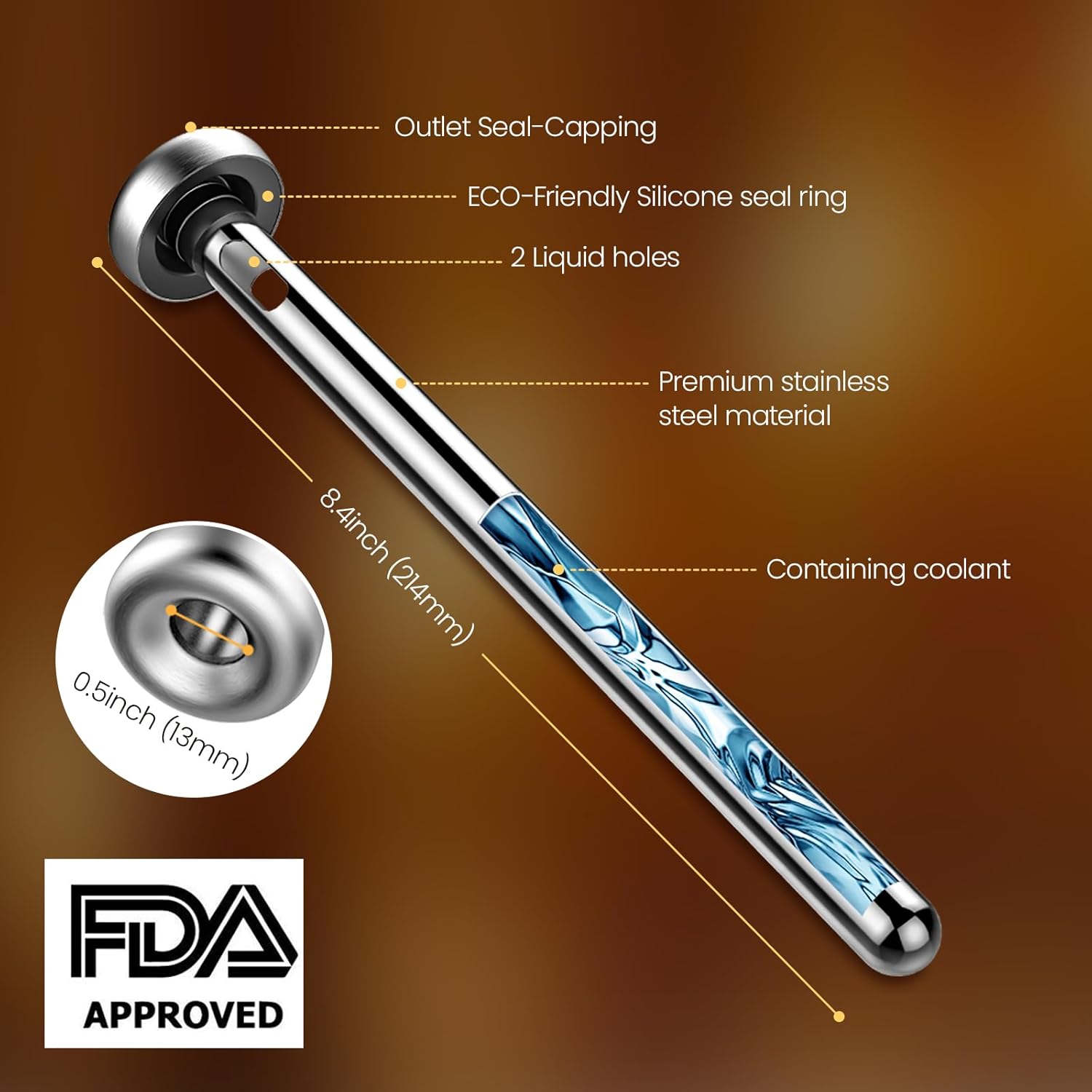 Kollea 4 Beer Chiller Stick for Bottles, Wine Chiller, 3-in-1 Stainless Steel Wine Bottle Cooler Stick, Unique Beer Gifts for Men