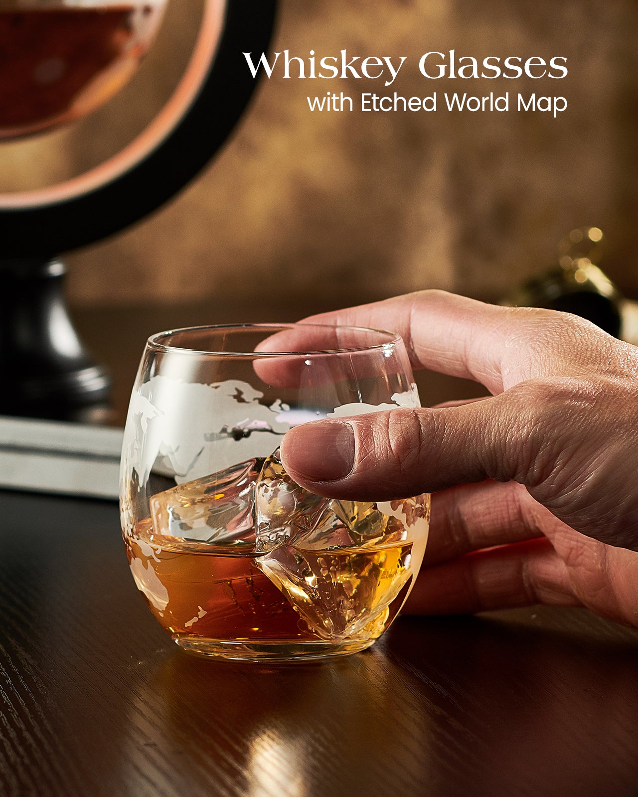 Kollea 30.4 Oz Globe Plain Bottom Whiskey Decanter Set, Best Whiskey Christmas Gift 🎁