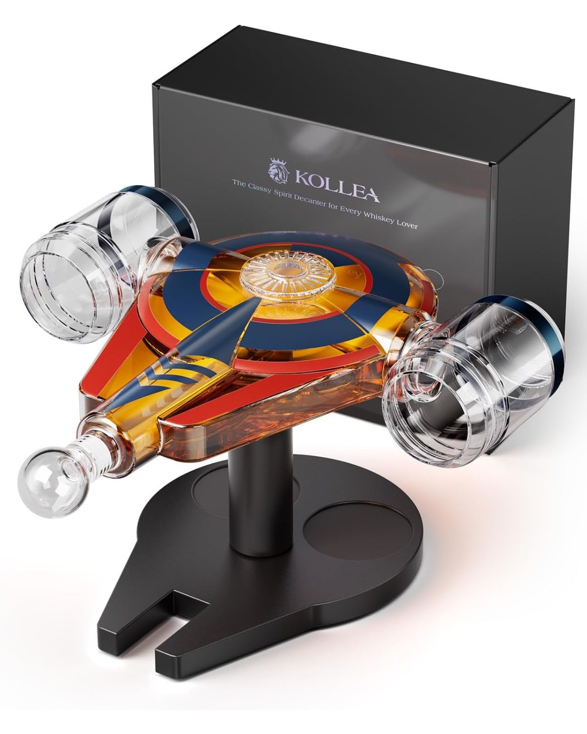 Kollea Galaxy Blue Spaceship Whiskey Decanter