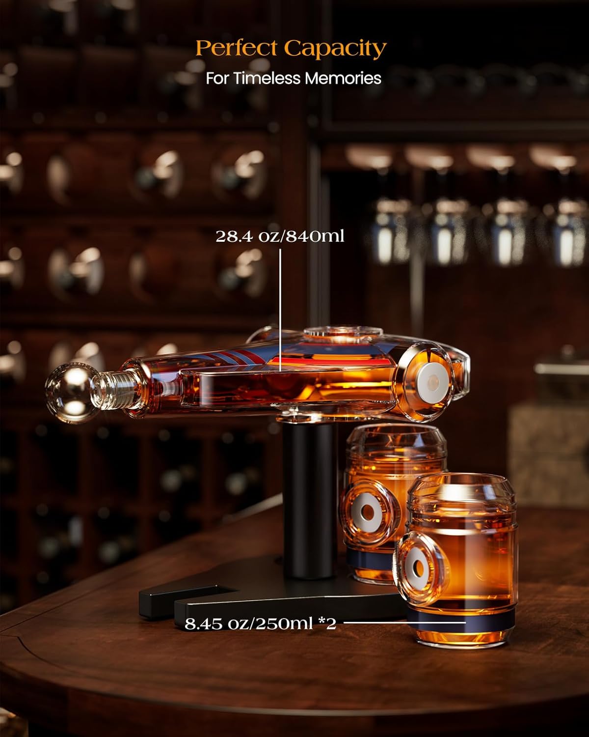 Kollea Galaxy Blue Spaceship Whiskey Decanter