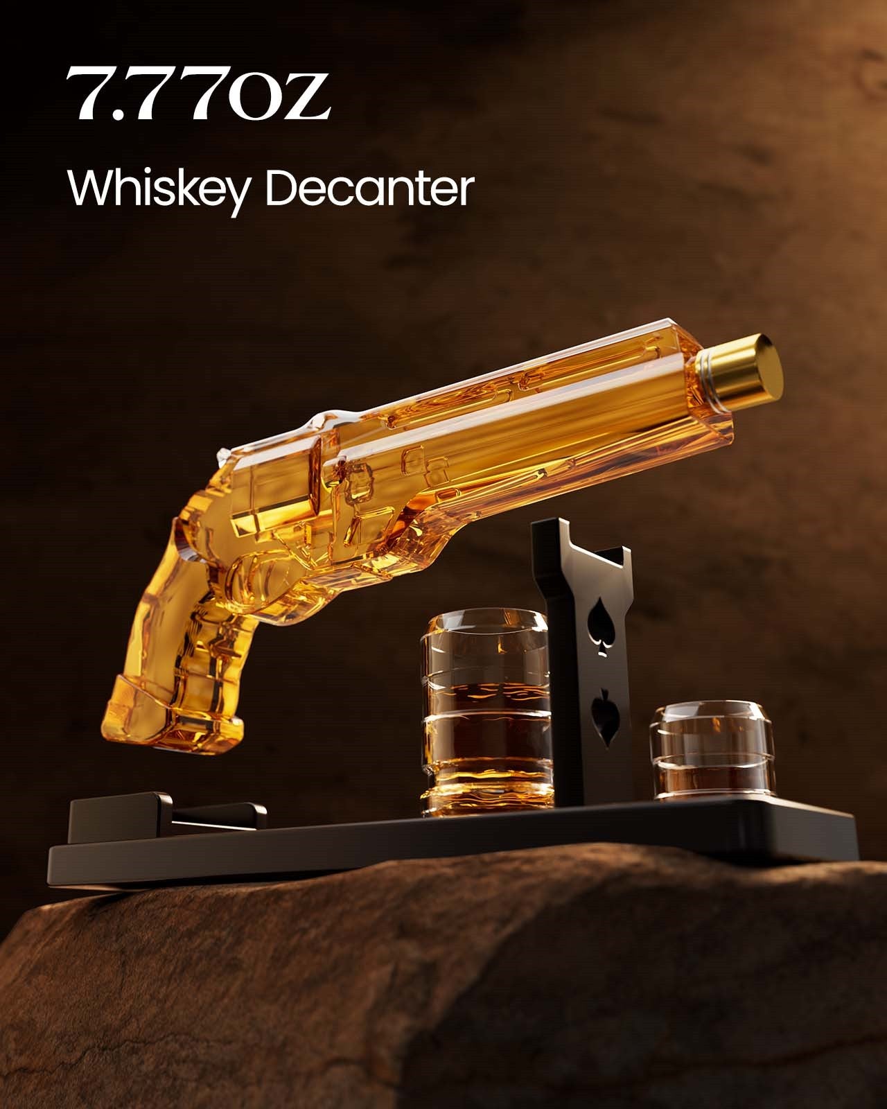 Kollea 7.7 Oz Ace Whiskey Decanter Sets for Men, Whiskey Decanter Gift Set