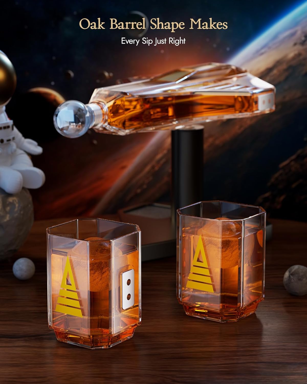 Kollea Golden Galaxy Spaceship Whiskey Decanter – New Design