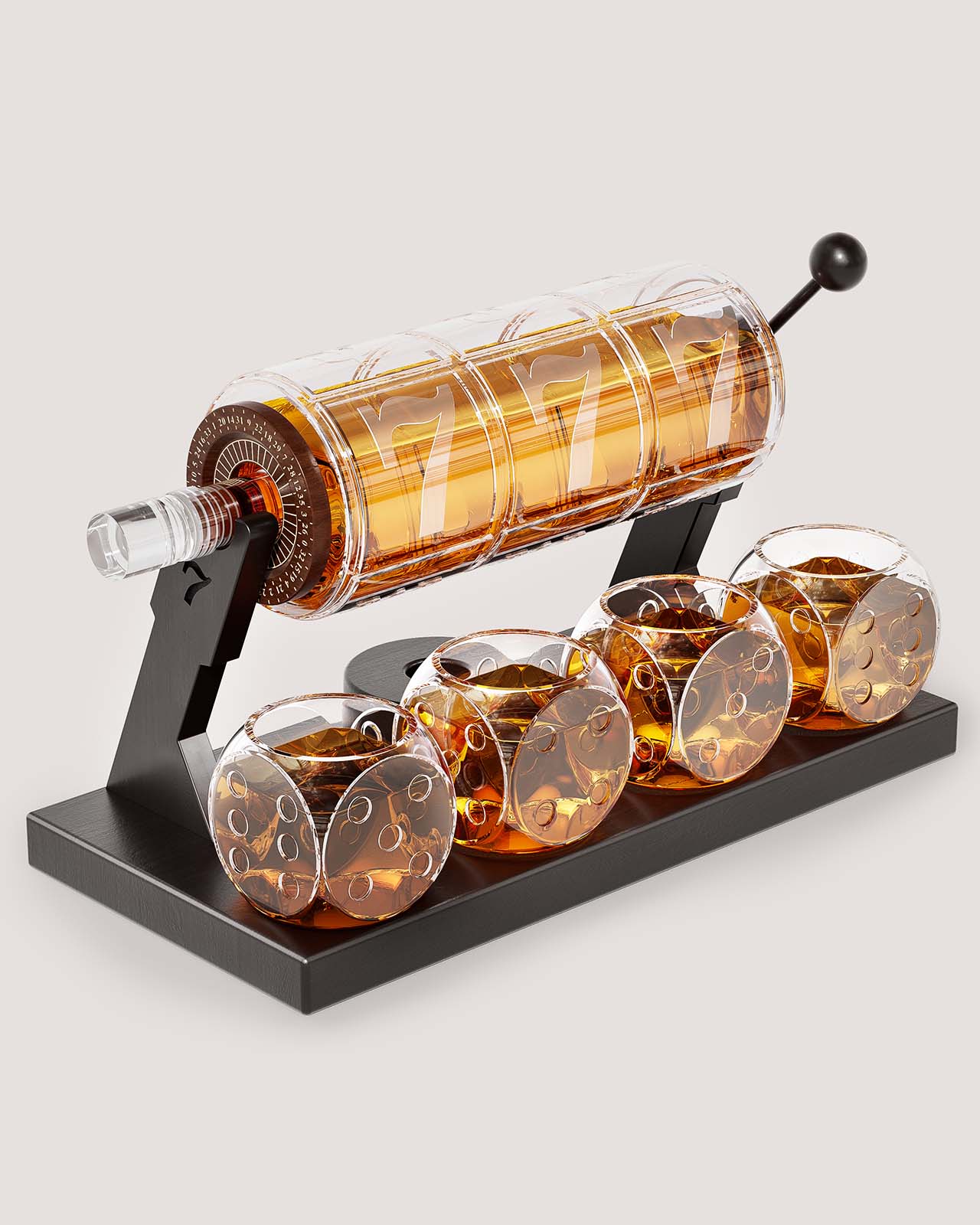 Kollea 50.7 Oz Slot Machine Whiskey Decanter Set with 4 Glasses