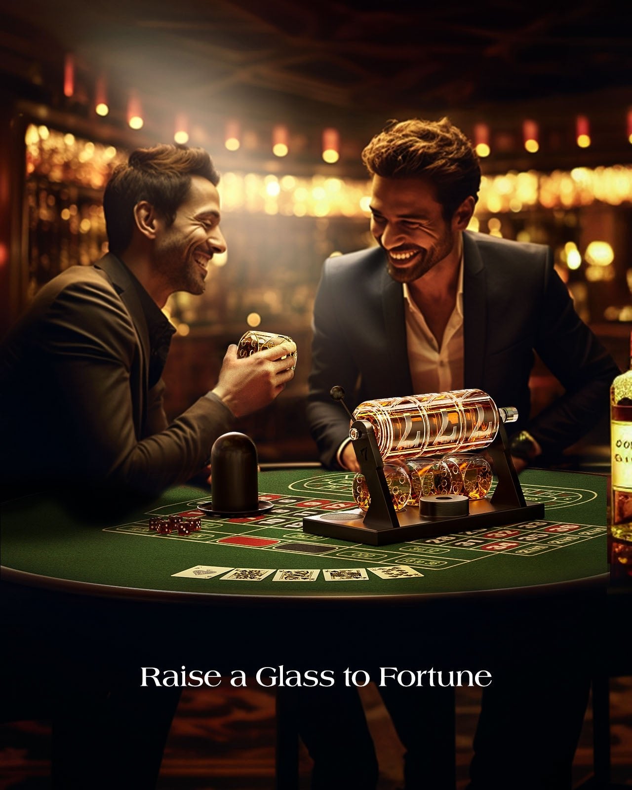 Kollea 50.7 Oz Slot Machine Whiskey Decanter Set with 4 Glasses