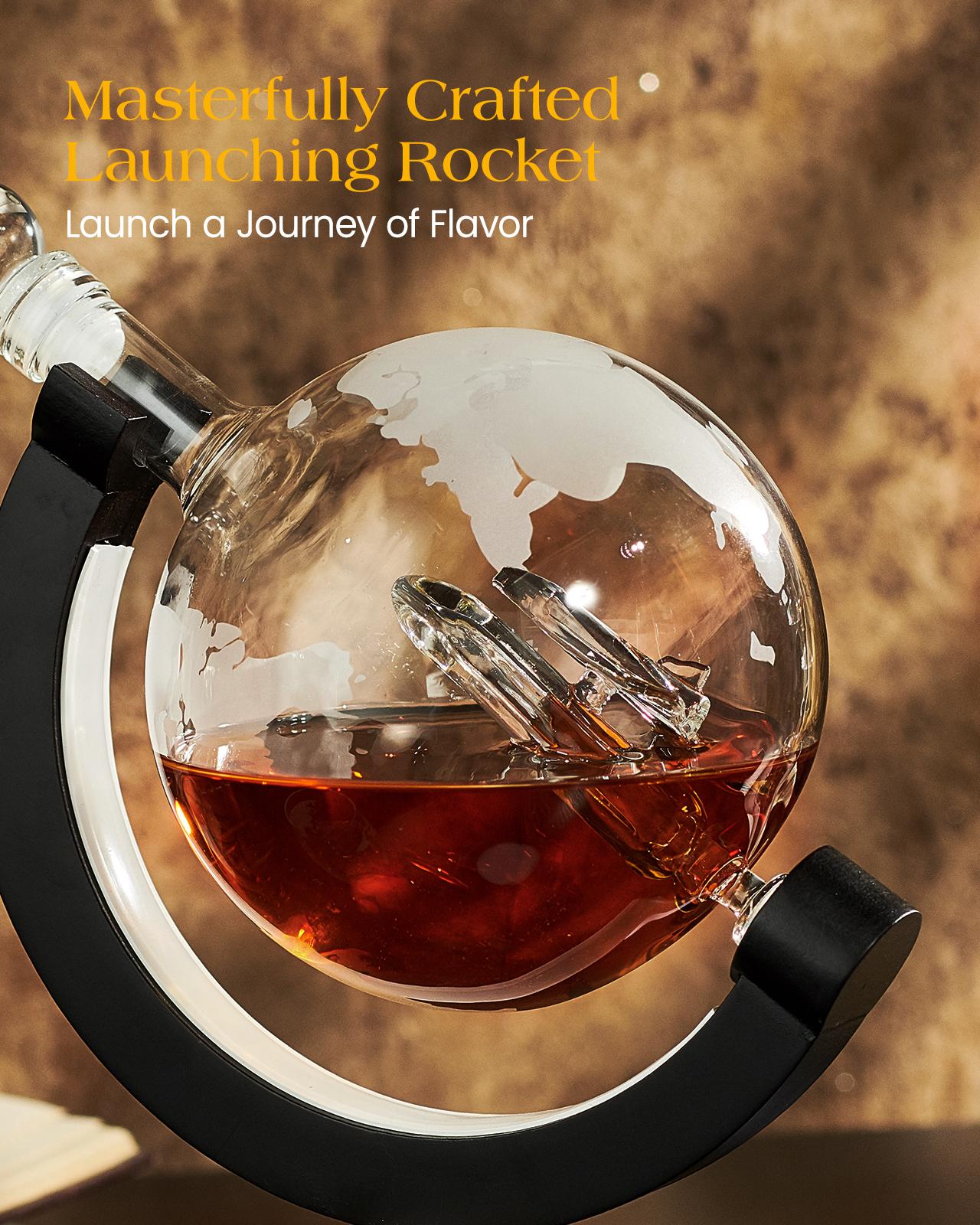 Kollea 30.4 Oz Globe Whiskey Decanter Set, Best Whiskey Christmas Gift 🎁